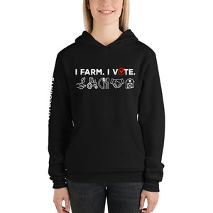 I Farm. I Vote. Unisex hoodie